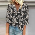Mrigtriles Womens Blouse Trendy Plus Size Elbow Sleeve Shirts Leaf