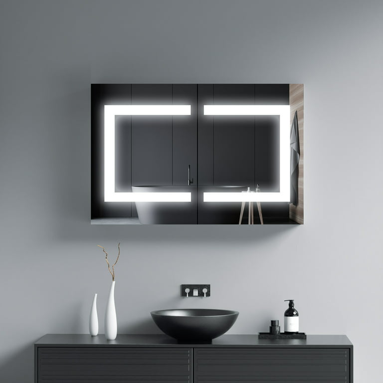 28 x 19 LED Medicine Cabinet with Light Wall Mounted Mirror