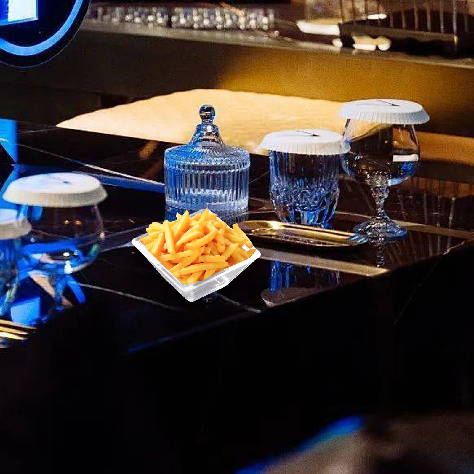 Mrmaere 10Pack Acrylic PC Fruit Platter and Snack Dish Set,Clear