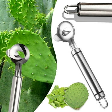 Mrmaere Cactus Peeler Stainless Steel Multifunctional Kitchen Tool, Easy-to-Use Cactus Peeler Spoon for Cooking, Manual Cactus Leaf Peeler and Shrimp Ball Maker A