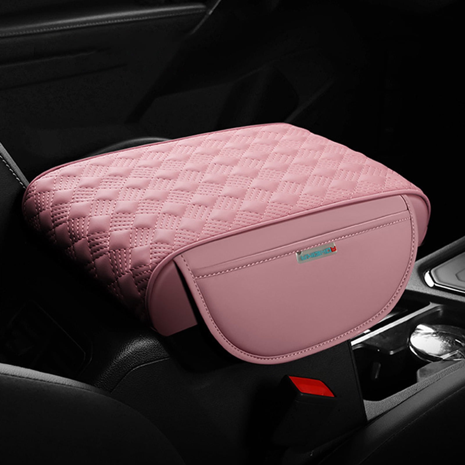 Mrmaere Car Center Console Cover Pad Leather Auto Armrest Cover Car Armrest Box Mat with Added