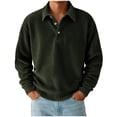 thumbnail image 1 of Mrmaere Corduroy Collared Shirt Men Casual Long Sleeve Pullover With Button Closure For Fall Army Green L, 1 of 4
