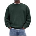 thumbnail image 1 of Mrmaere Crew Neck Striped Knit Sweater Men Casual Pullover For Fall And Winter Army Green L, 1 of 6