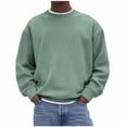 thumbnail image 1 of Mrmaere Crew Neck Striped Knit Sweater Men Casual Pullover For Fall And Winter Mint Green XXXL, 1 of 6