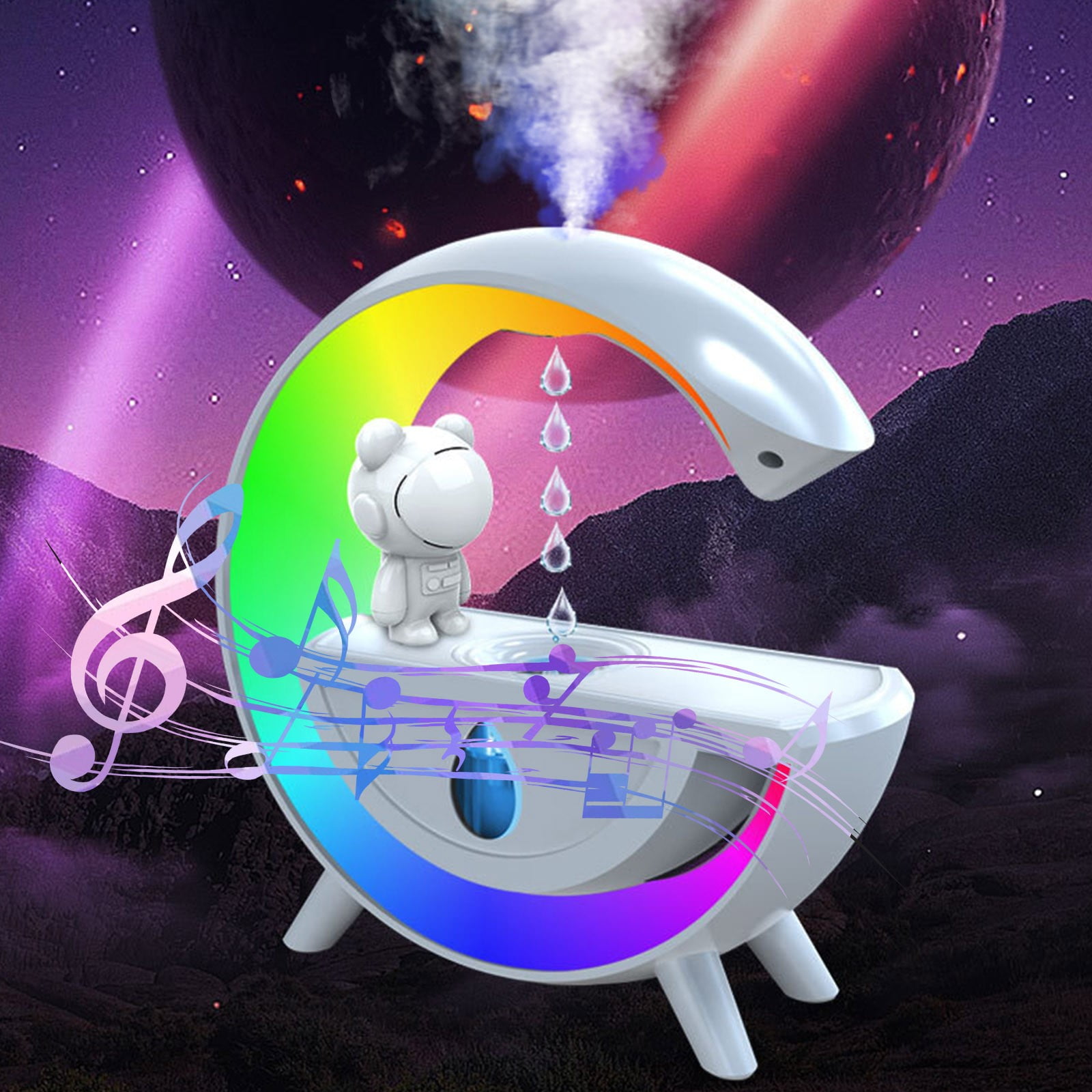 Mrmaere Gravity Humidifier with Bluetooth Speaker and Colorful LED