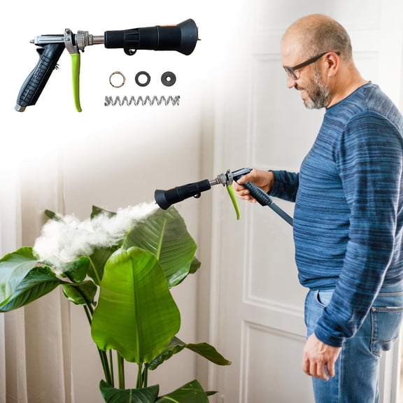 Mrmaere High Pressure Atomizing Sprayer with Windproof Water Nozzle 7m Spray Distance Full Half Mist Modes Adjustable Spray Length Comfortable Grip Garden Irrigation black