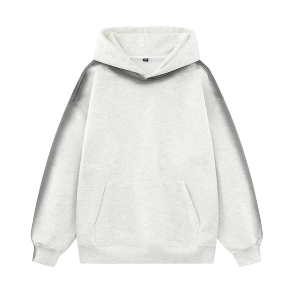 Mrmaere Hoodie Men Basic Solid Color With Kangaroo Pocket Casual Long Sleeve Pullover Gray XXL