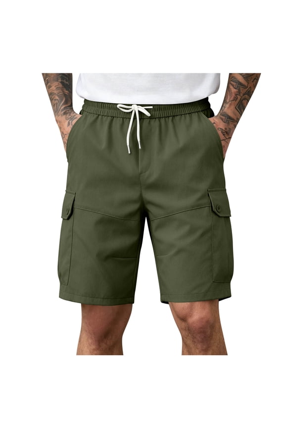 Men's Cargo Pants Solid Pattern Outdoor Use Suitable For Spring Summer And Fall Seasons Durable Construction For Long Army Green XXL