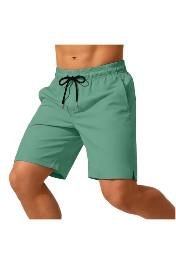 Men's Casual Pants Elastic Waist Drawstring Waist Water Resistant With Pockets For Various Types Green XL