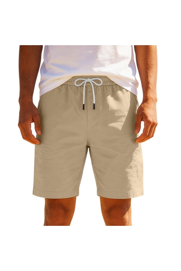 Men's Casual Pants Elastic Waist Drawstring Waist With Pockets Outdoor Use Durable Construction For Long Term Use Khaki XL