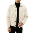 thumbnail image 1 of Mrmaere Men's Collared Button-Front Jacket Stylish Warm Outerwear for Daily & Casual Beige L, 1 of 6