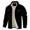 thumbnail image 1 of Mrmaere Men's Collared Corduroy Jacket Lining Warm Casual Outerwear for Daily & Leisure Wear Black XXL, 1 of 3