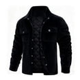 thumbnail image 1 of Mrmaere Men's Collared Corduroy Jacket Quilted Lining Warm Casual Outerwear for Daily & Leisure Wear Black S, 1 of 3