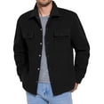 thumbnail image 1 of Mrmaere Men's Collared Jacket Button-Front Multi-Pocket Warm Stylish Outerwear for Daily & Casual Black XL, 1 of 8