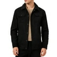 thumbnail image 1 of Mrmaere Men's Collared Jacket Corduroy Fabric Multi-Pocket Warm Stylish Outerwear for Daily & Casual Black L, 1 of 4