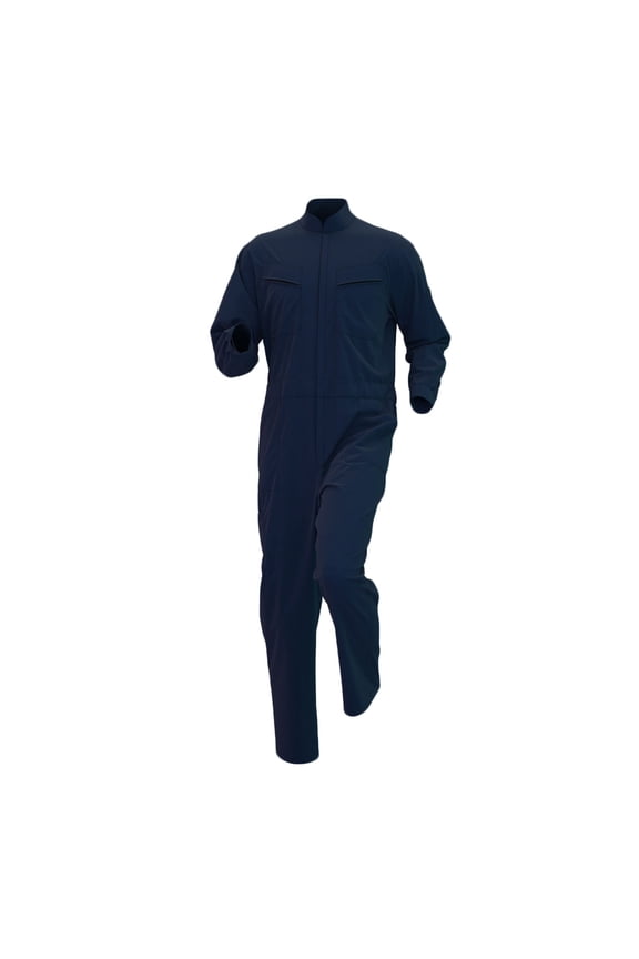 Men’s Coverall Set Long Sleeve Zip Front Roomy Pockets Lightweight Fabric Comfortable Design Workwear for Daily Tasks Light Industrial Jobs Dark Blue XXXXL