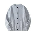 thumbnail image 1 of Mrmaere Men's Crew Neck Button-Down Cardigan Sweater with Pockets Classic Casual Warm Outerwear for Daily & Office Wear Gray S, 1 of 8