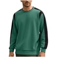 thumbnail image 1 of Mrmaere Men's Crewneck Sweatshirt Contrast Raglan Sleeve Design Lightweight Fabric Top for Casual Wear Daily Activities Weekend Relaxation Green XXXXXL, 1 of 5