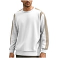 thumbnail image 1 of Mrmaere Men's Crewneck Sweatshirt Contrast Raglan Sleeve Design Lightweight Fabric Top for Casual Wear Daily Activities Weekend Relaxation White XXXXL, 1 of 9