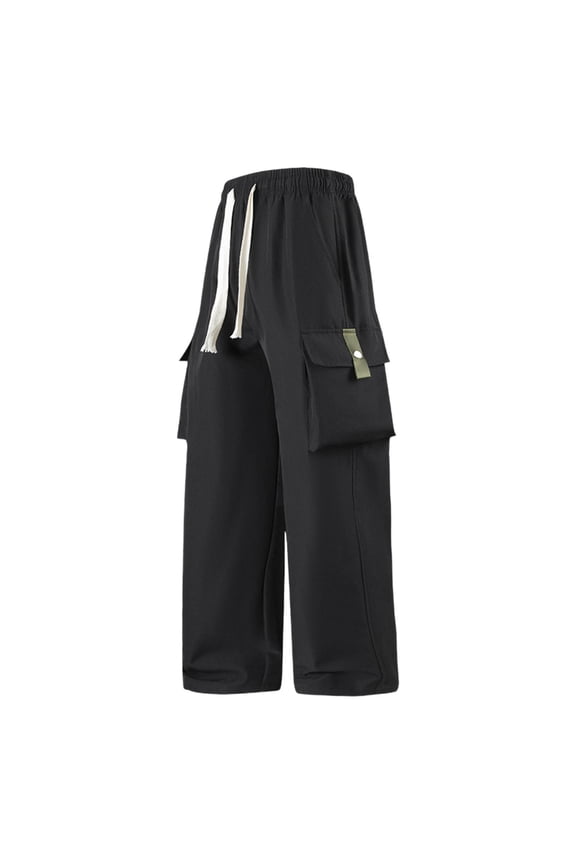 Men’s Cropped Multi Pocket Cargo Pants Mid Leg Sturdy Fabric Practical Design Wear for Summer Tasks Casual Gatherings Black XL