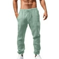 thumbnail image 1 of Mrmaere Men’s Cuffed Drawstring Scrub Pants Long Leg Soft Fabric Practical Pockets Wear for Medical Work Daily Shifts Mint Green L, 1 of 5