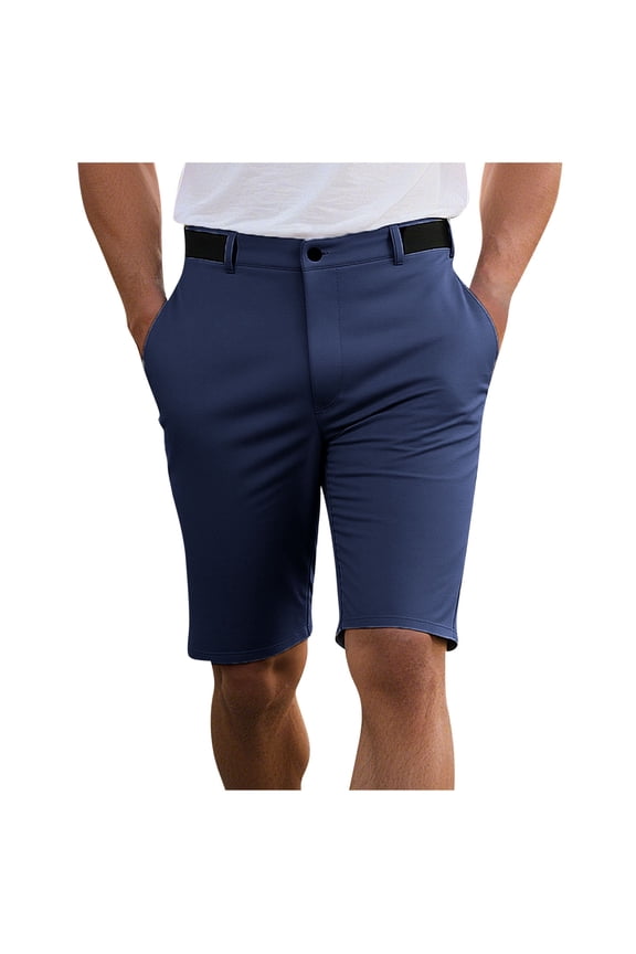 Men's Dress Casual Chino Shorts Straight Cut Button Closure Sturdy for Casual Work Use Navy XL