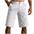 thumbnail image 1 of Mrmaere Men's Dress Casual Chino Shorts Straight Cut Button Closure Sturdy for Casual Work Use White L, 1 of 4