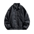 thumbnail image 1 of Mrmaere Men's Faux Jacket Leather Collar Casual Fashion Coat for Daily & Outdoor Wear Black XL, 1 of 9