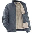 thumbnail image 1 of Mrmaere Men's Fleece-Lined Jacket Classic Collared Warm Coat for Casual & Outdoor Wear Gray M, 1 of 8