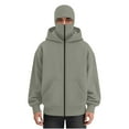 thumbnail image 1 of Mrmaere Men's Full-Coverage Hooded Zip-Up Jacket Face-Concealing Warm Casual Outerwear for Outdoor & Daily Wear Green L, 1 of 9