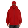 thumbnail image 1 of Mrmaere Men's Full-Coverage Hooded Zip-Up Jacket Face-Concealing Warm Casual Outerwear for Outdoor & Daily Wear Wine M, 1 of 9