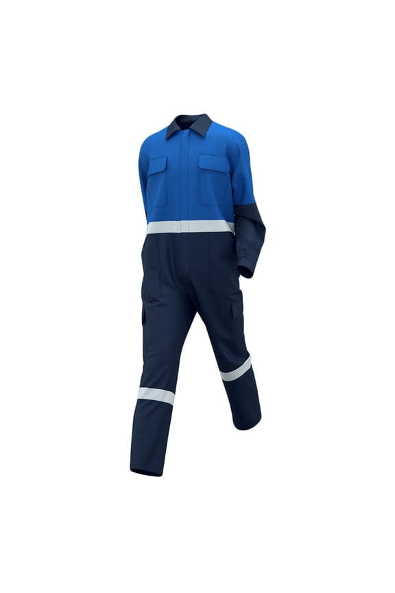 Men’s Heavy Duty Work Set Long Sleeve Reinforced Seams Functional Pockets Water Resistant Fabric Durable Design Workwear for Automotive Repair Industrial Tasks Blue XXL