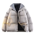 thumbnail image 1 of Mrmaere Men's Hooded Gradient Puffer Jacket Quilted Warm Insulated Coat for Winter Casual & Outdoor Wear Khaki XL, 1 of 3