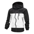 thumbnail image 1 of Mrmaere Men's Hooded Jacket Color- Adjustable Drawstring Water- Stylish Outerwear for Daily & Outdoor Black L, 1 of 3