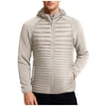 thumbnail image 1 of Mrmaere Men's Hooded Jacket Contrast Fabric Quilted Warm Outerwear for Daily & Casual Wear Khaki XXL, 1 of 7
