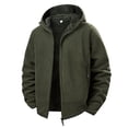 thumbnail image 1 of Mrmaere Men's Hooded Jacket Fleece Fabric Full-Zip Warm Functional Outerwear for Daily & Casual Army Green M, 1 of 6