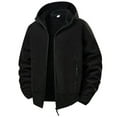 thumbnail image 1 of Mrmaere Men's Hooded Jacket Fleece Fabric Full-Zip Warm Functional Outerwear for Daily & Casual Black XXXL, 1 of 6