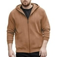 thumbnail image 1 of Mrmaere Men's Hooded Jacket Full-Zip Soft Fabric Comfortable Casual Outerwear for Daily & Leisure Brown XXXL, 1 of 8