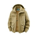 thumbnail image 1 of Mrmaere Men's Hooded Jacket Multi-Pocket Lined Fabric Warm Outerwear for Outdoor & Daily Khaki XXL, 1 of 7