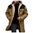 thumbnail image 1 of Mrmaere Men's Hooded-Lined Long Jacket Multi-Pocket Warm Coat for Winter Casual & Outdoor Wear Khaki S, 1 of 9