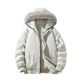 thumbnail image 1 of Mrmaere Men's Hooded Puffer Jacket Faux Warm Stylish Outerwear for Daily & Leisure Wear White XXL, 1 of 9