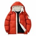 thumbnail image 1 of Mrmaere Men's Hooded Puffer Jacket Full-Zip Contrast Lining Quilted Warm Stylish Outerwear for Daily & Cold-Weather Red XL, 1 of 5