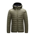 thumbnail image 1 of Mrmaere Men's Hooded Puffer Jacket Full-Zip Quilted Detail Slim- Warm Outerwear for Daily & Casual Army Green XL, 1 of 9