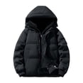 thumbnail image 1 of Mrmaere Men's Hooded Puffer Jacket Lining Oversized Warm Outerwear for Daily & Casual Wear Black L, 1 of 8