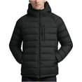 thumbnail image 1 of Mrmaere Men's Hooded Quilted Puffer Jacket Zippered Pocket Warm Insulated Coat for Winter Casual & Outdoor Wear Black L, 1 of 8