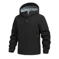 thumbnail image 1 of Mrmaere Men's Hooded Softshell Jacket Zippered Pocket Windproof Coat for Outdoor Hiking & Daily Wear Black XXL, 1 of 9
