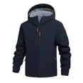thumbnail image 1 of Mrmaere Men's Hooded Softshell Jacket Zippered Pocket Windproof Coat for Outdoor Hiking & Daily Wear Blue S, 1 of 4