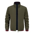 thumbnail image 1 of Mrmaere Men's Jacket Contrast Full-Zip Classic Stylish Outerwear for Daily & Casual Army Green S, 1 of 4