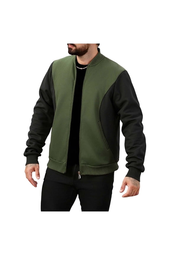 Men's Jacket-Tone Stylish Casual Outerwear for Daily & Leisure Wear Army Green L