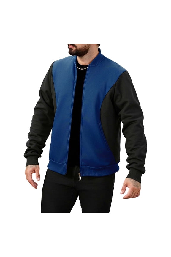 Men's Jacket-Tone Stylish Casual Outerwear for Daily & Leisure Wear Dark Blue L